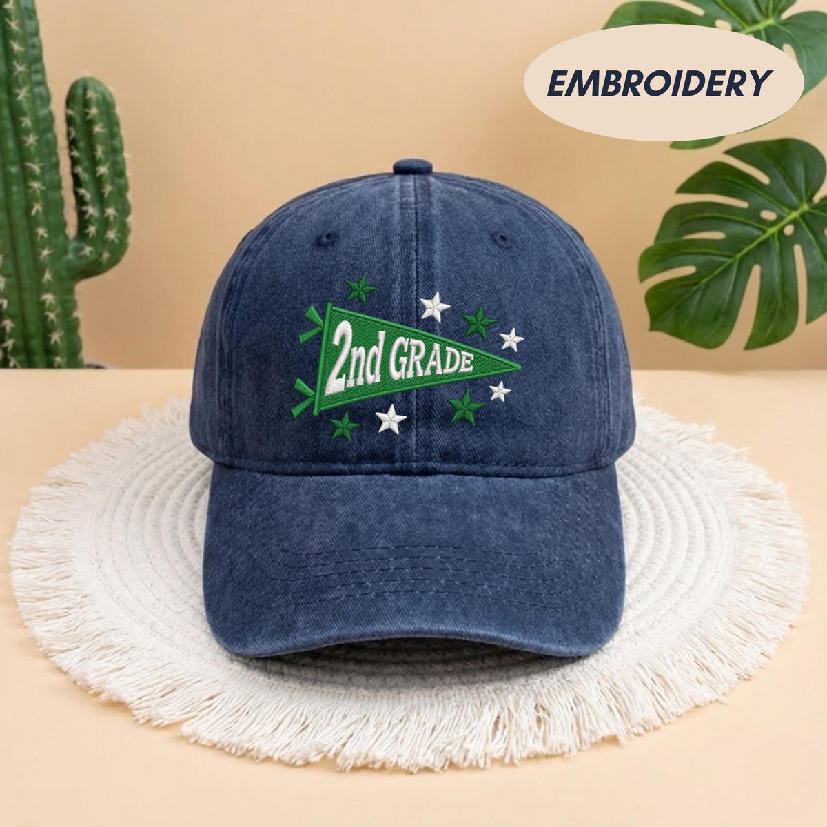Embroidered 2nd Grade Teacher Hat - Cute Back to School Elementary Cap