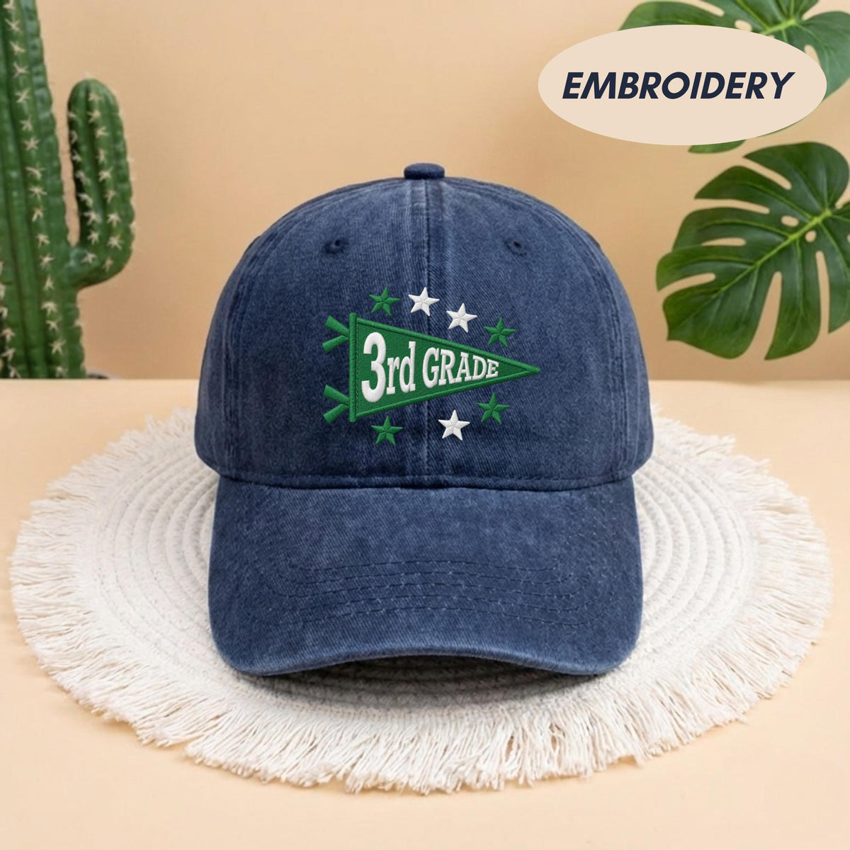 Embroidered 3rd Grade Teacher Hat - Cute Back to School Elementary Cap
