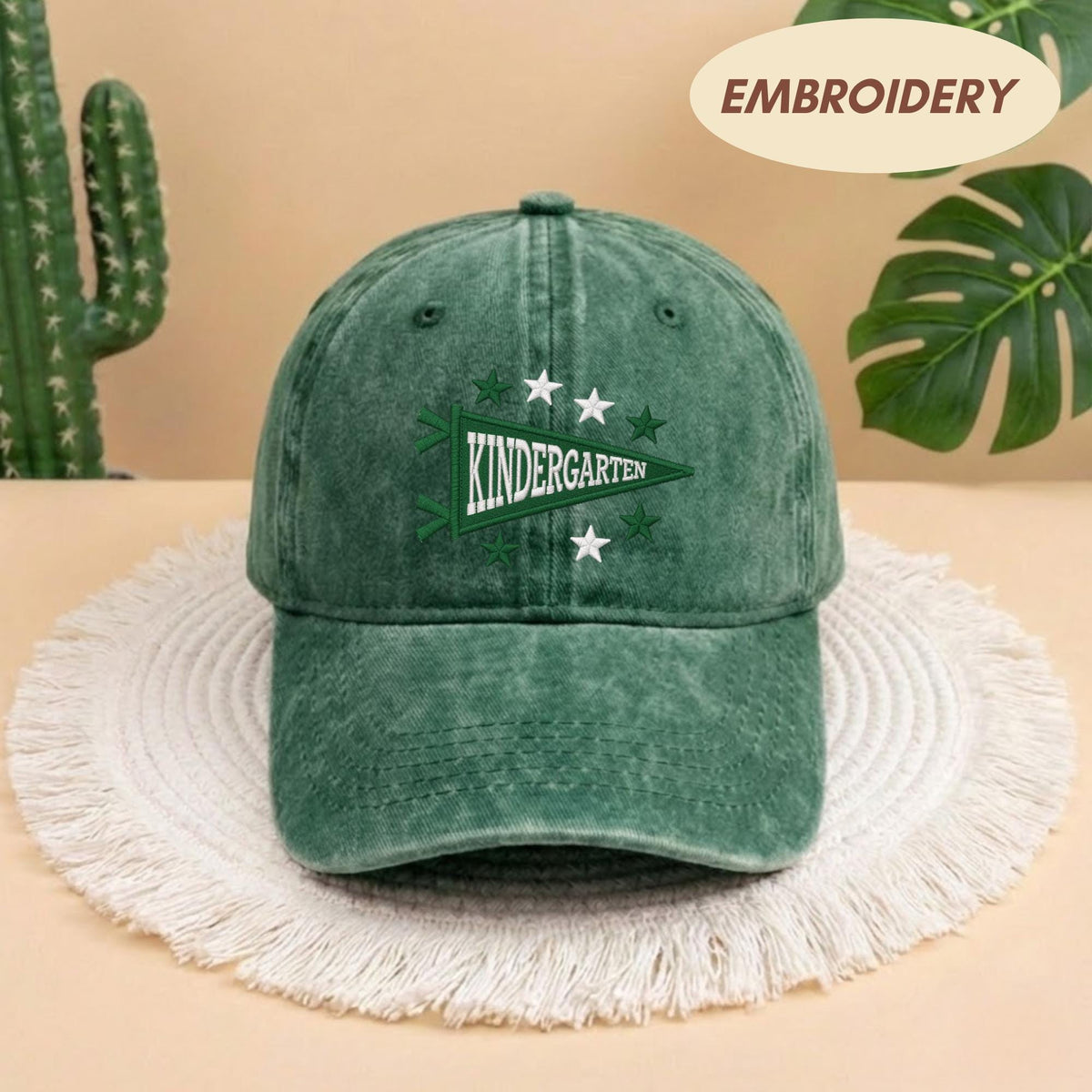 Embroidered Kindergarten Teacher Hat - Cute Back to School Kinder Cap
