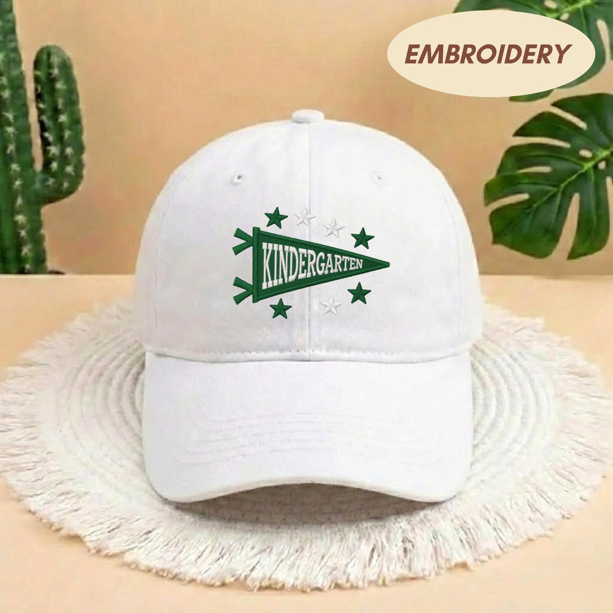 Embroidered Kindergarten Teacher Hat - Cute Back to School Kinder Cap