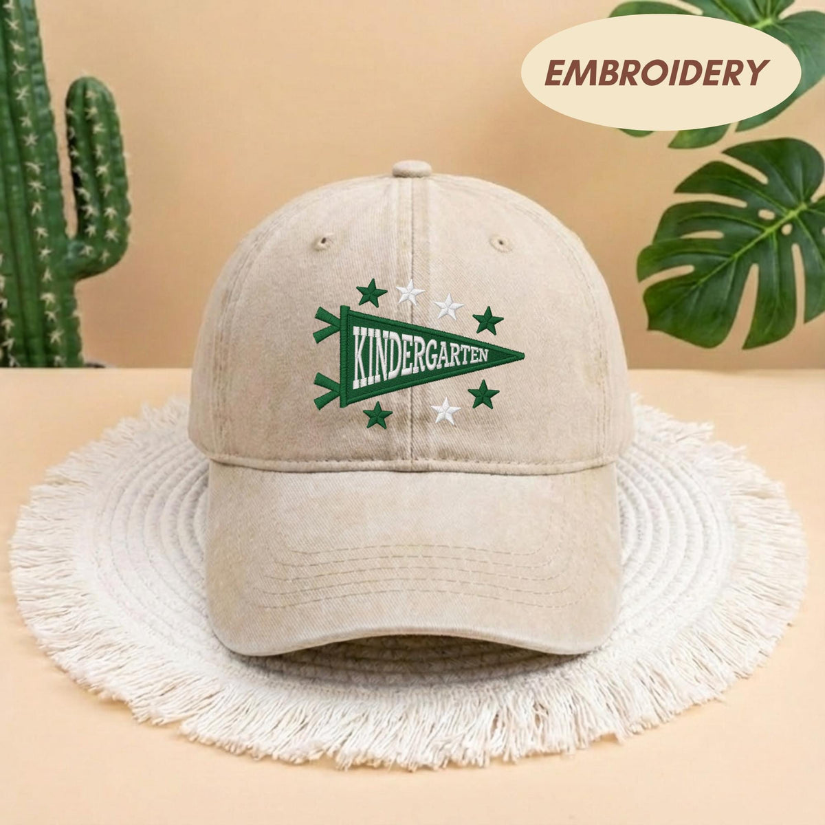 Embroidered Kindergarten Teacher Hat - Cute Back to School Kinder Cap