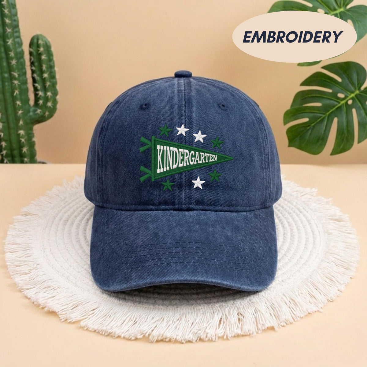 Embroidered Kindergarten Teacher Hat - Cute Back to School Kinder Cap