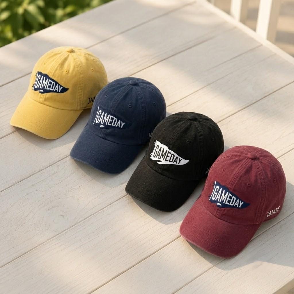 Custom Gameday Pennant Embroidered Hat - Tailgate & Stadium Fan Sports Cap