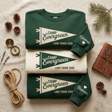 Custom Camp Lake Tahoe Sweatshirt, Personalized Camping Trip Pennant Crewneck