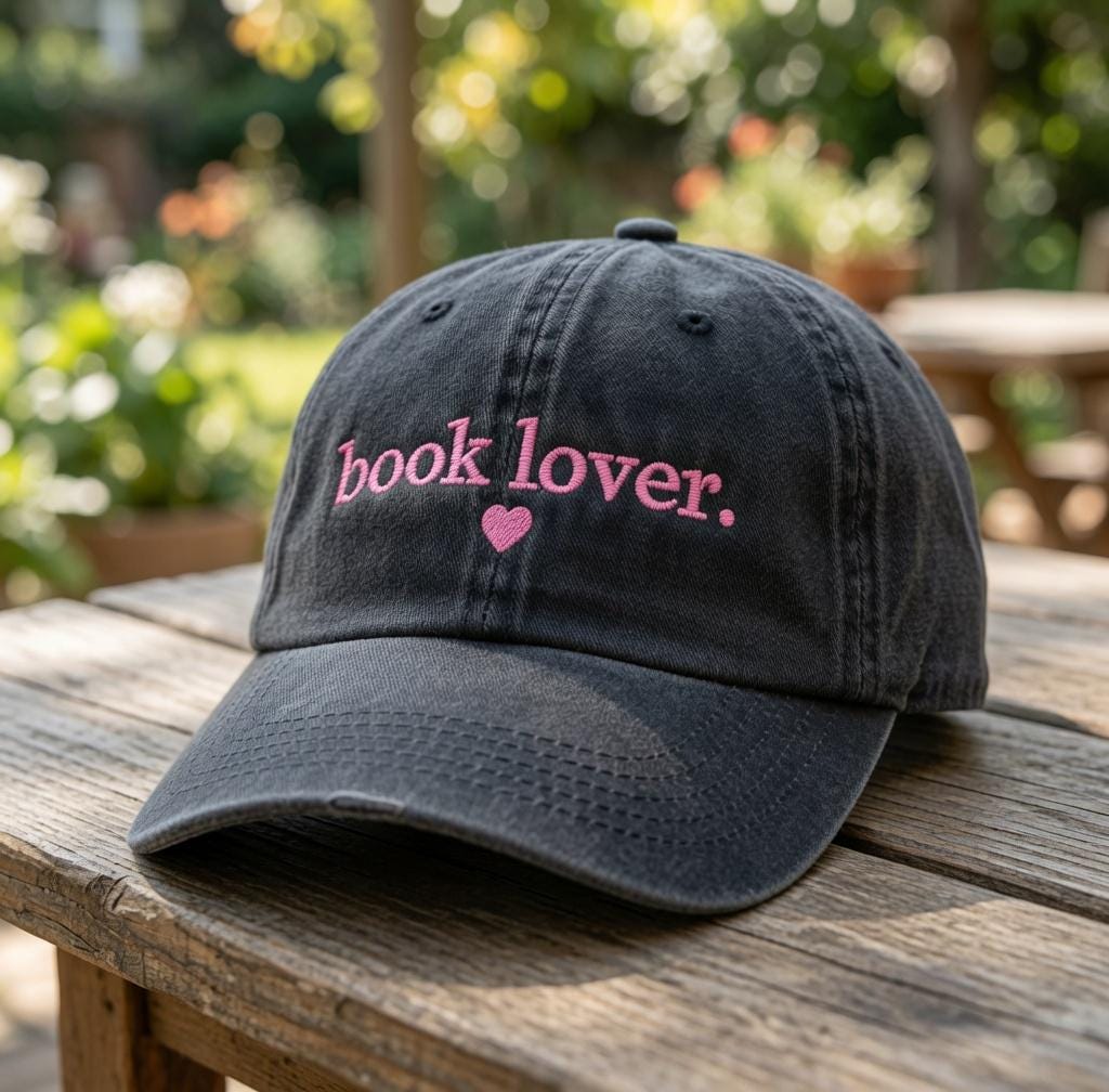 Custom Book Lover Hat, Embroidered Reader Cap, Personalized Bookish Gift, Cute Reading Hat, Custom Side Name Cap, Library Hat Book Club Gift