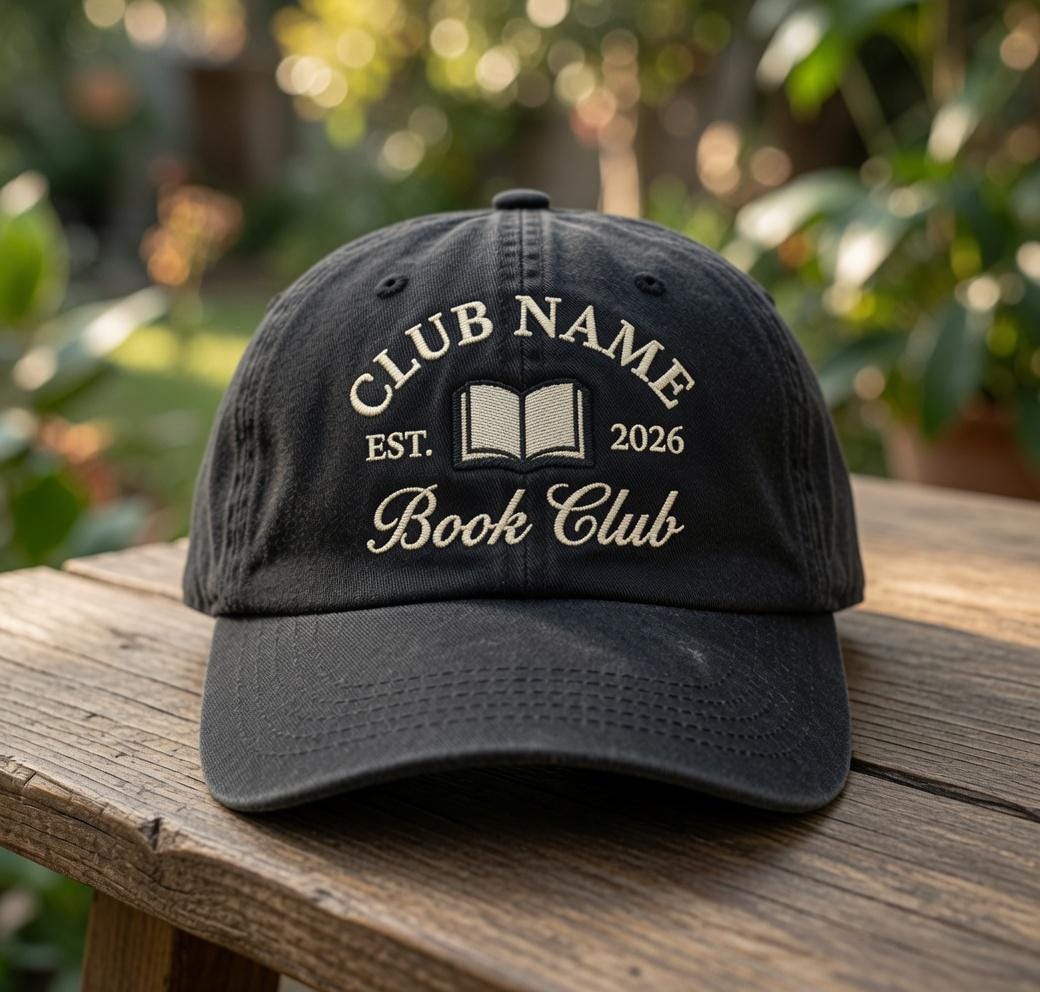 Custom Book Club Hat, Personalized Reading Group Cap, Bookworm Gift, Custom Library Dad Hat, Bookish Team Cap, Literary Gift For Reader
