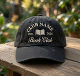Custom Book Club Hat, Personalized Reading Group Cap, Bookworm Gift, Custom Library Dad Hat, Bookish Team Cap, Literary Gift For Reader