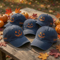 Personalized Jack O Lantern Embroidered Hat, Custom Halloween Pumpkin Baseball Cap, Fall Gift