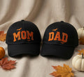 Halloween Mom & Dad Embroidered Cap - Spooky Bat & Spiderweb Matching Hat