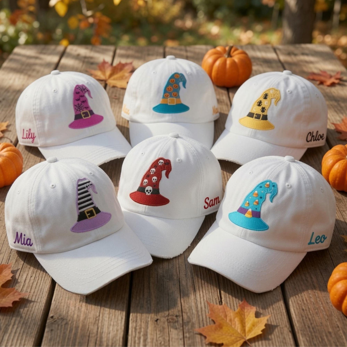 Custom Witch Hat Embroidered Baseball Cap - Personalized Witchy Squad Hat