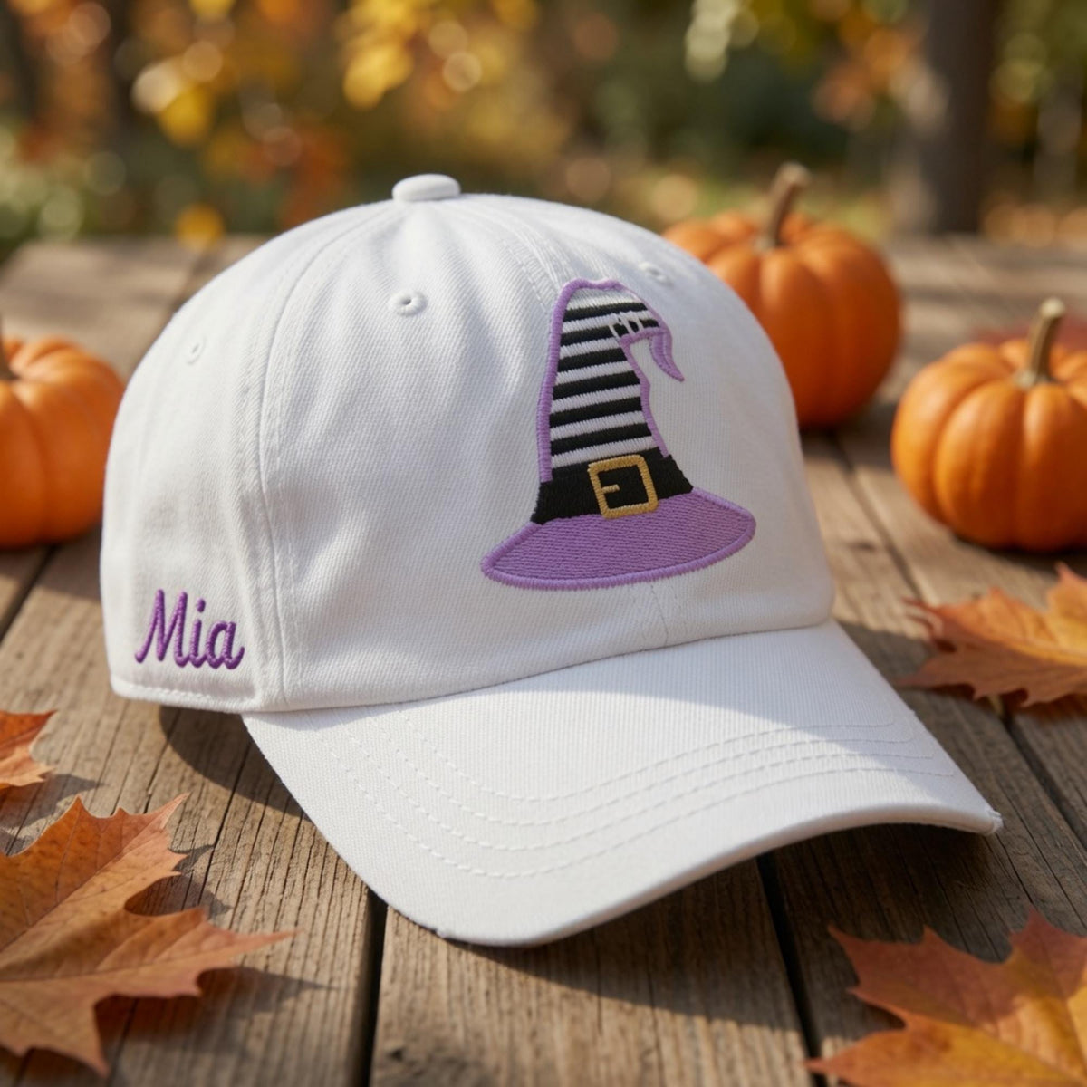 Custom Witch Hat Embroidered Baseball Cap - Personalized Witchy Squad Hat