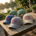 Custom Happiest at the Lake Hat, Embroidered Lake Trip Cap, Personalized Lake House Gift, Summer Vacation Cap, Custom Date Dad Hat