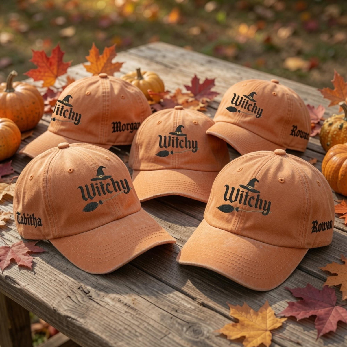 Witchy Halloween Embroidered Hat, Gothic Fall Baseball Cap, Spooky Season Gift