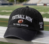 Custom Football Mom Embroidered Hat - The Final Quarter Senior Night Cap