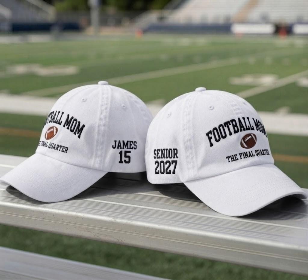 Custom Senior Football Mom Embroidered Hat, Class of Graduate Dad Cap, Varsity Sports Team Baseball Hat, Senior Night Gift Cap