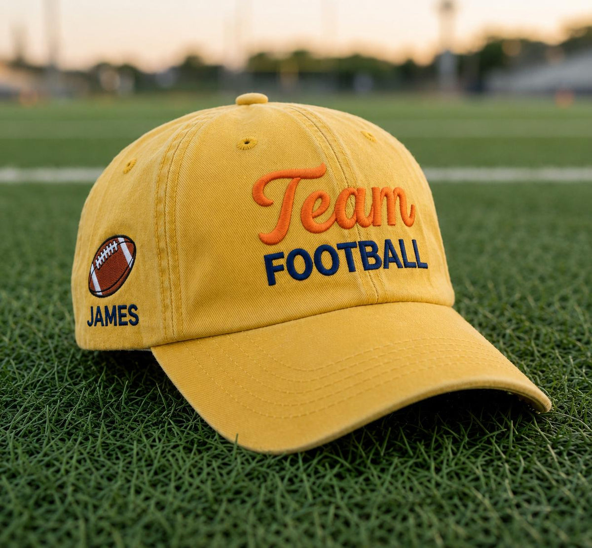 Custom Team Football Embroidered Hat - Retro Varsity Game Day Cap