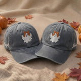 Custom Ghost Embroidered Halloween Hat, Personalized Spooky Baseball Cap, Fall Gift