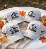 Custom Tis The Season Halloween Embroidered Dad Cap, Spooky Season Bat Star Baseball Hat, Cute Fall Festival Holiday Gift Accessories