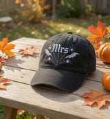 Custom Mr. & Mrs. Halloween Embroidered Hat - Gothic Spider Web Couple Cap