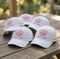 Custom Pickleball Social Club Embroidered Hat, Personalized Pink Pickleball Paddle White Baseball Cap, Cute Pickleball Gift for Her