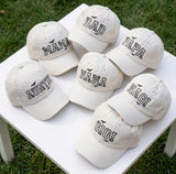 Custom Family Halloween Embroidered Hat, Personalized Mama Dad Auntie Nana Bat Baseball Cap, Washed Vintage Spooky Season Dad Hat Gift