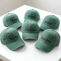 Custom Family Halloween Embroidered Hat, Personalized Witch Hat Mama Dad Brother Sister Baseball Cap, Spooky Season Green Dad Hat Gift