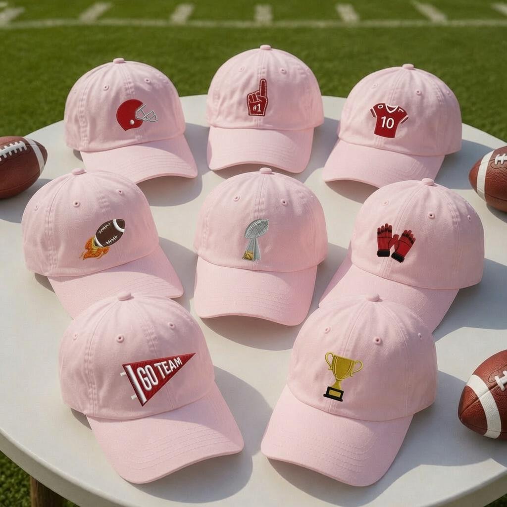 Personalized Football Embroidered Hat, Custom Helmet Trophy Baseball Cap, Game Day Sports Gift