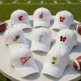 Personalized Football Embroidered Hat, Custom Helmet Trophy Baseball Cap, Game Day Sports Gift
