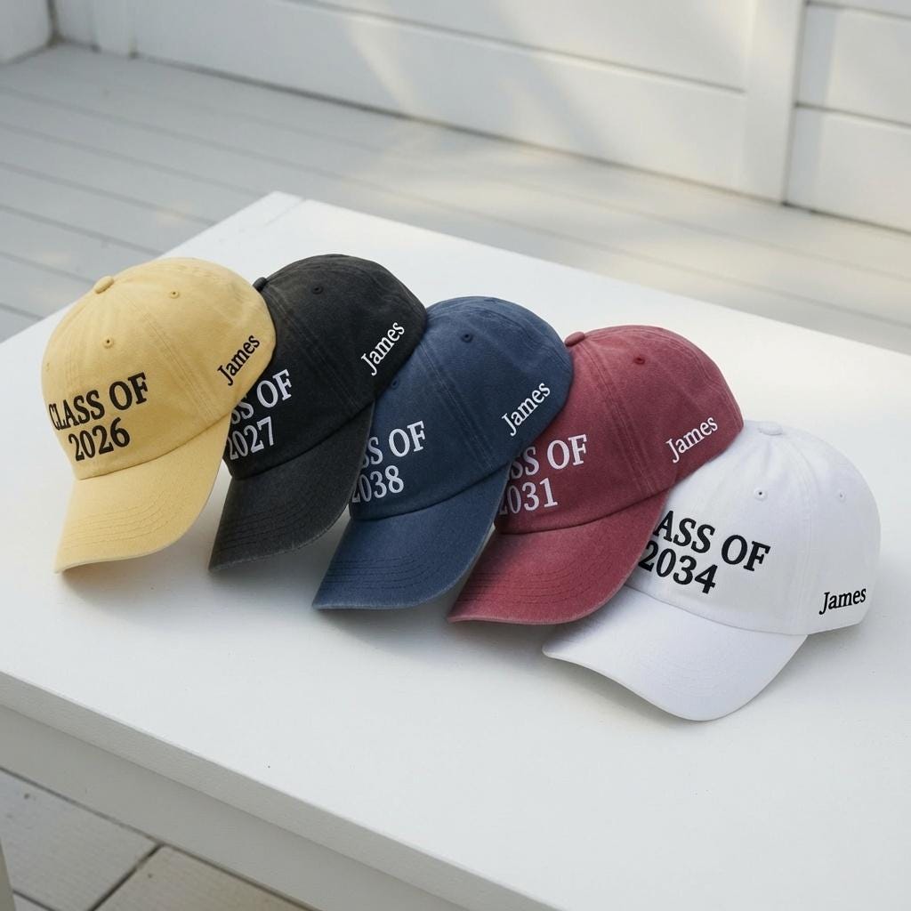 Custom Class of 2027 Embroidered Hat - Retro College & Senior Student Cap