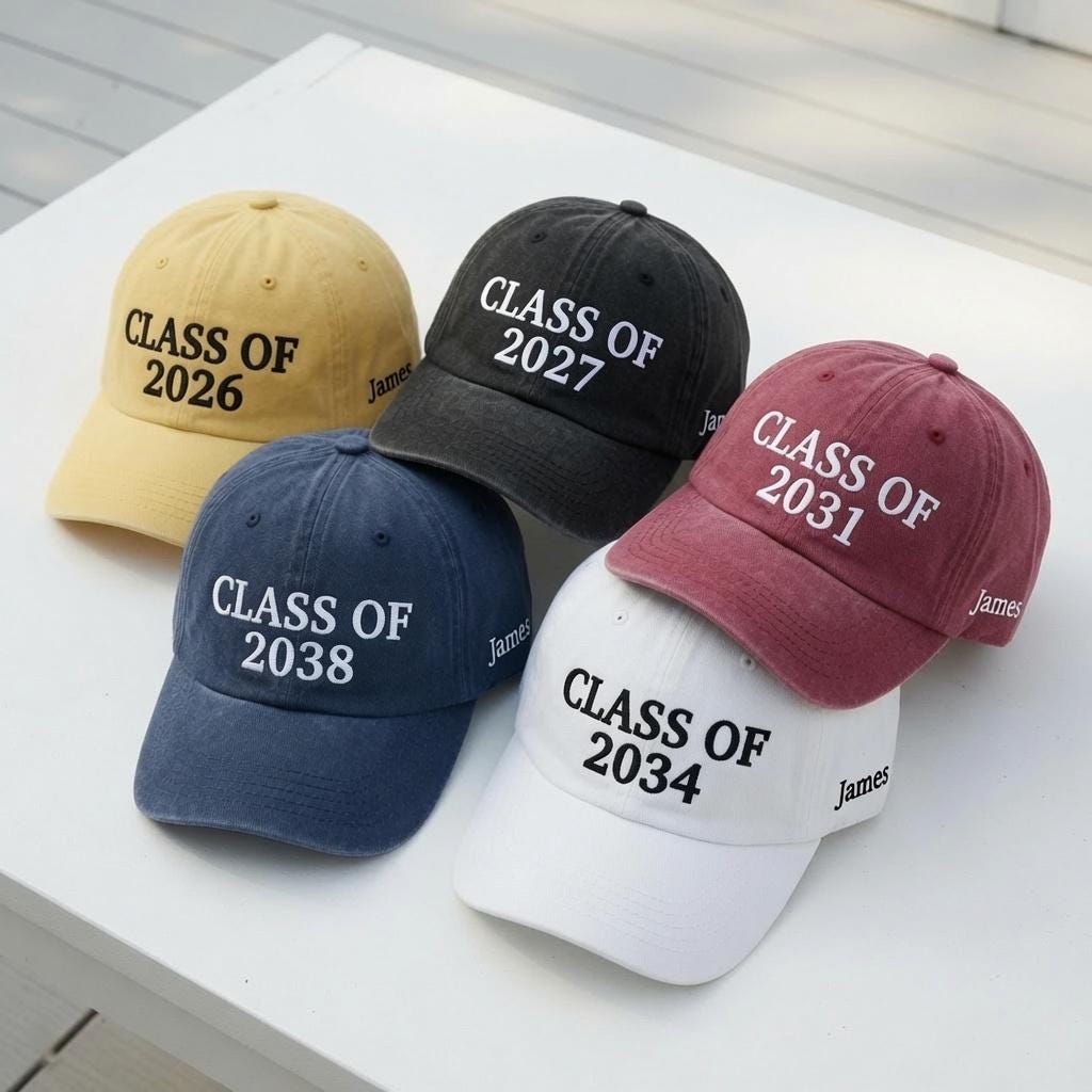 Custom Class of 2027 Embroidered Hat - Retro College & Senior Student Cap