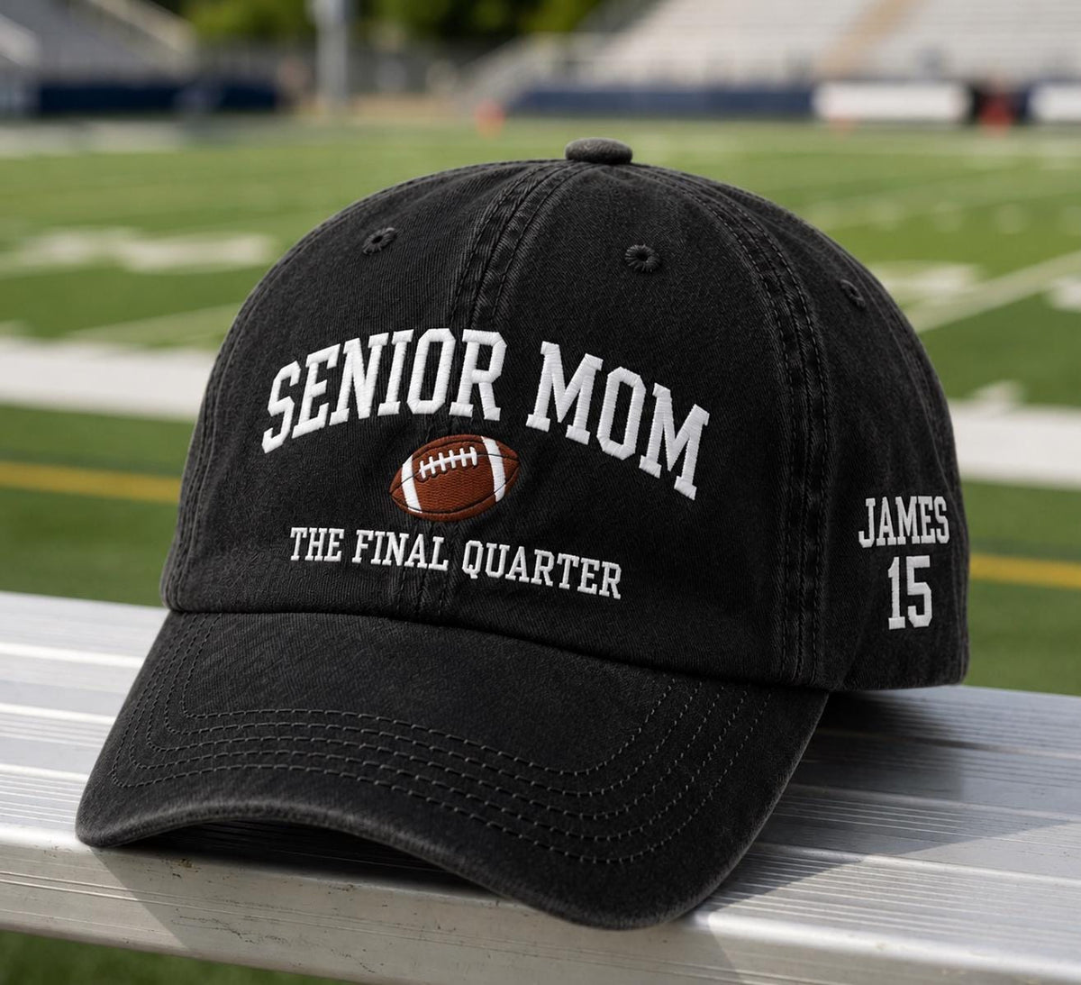 Custom Football Senior Mom Embroidered Hat - The Final Quarter Cap