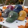 Custom Spooky Season Hat, Embroidered Ghost Cap, Personalized Side Name Hat, Cute Halloween Gift, Fall Aesthetic Dad Hat, Spooky Club Cap