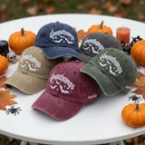 Custom Goosebumps Hat, Embroidered Bat Cap, Spooky Season Gift, Personalized Side Name Hat, Halloween Dad Hat, Fall Aesthetic Cap