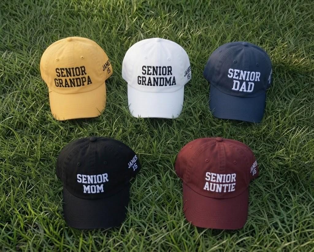 Custom Senior Football Mom Embroidered Hat, Personalized Football Mom Cap, Varsity Name Number Hat, Senior Night Gift, Embroidery Hat