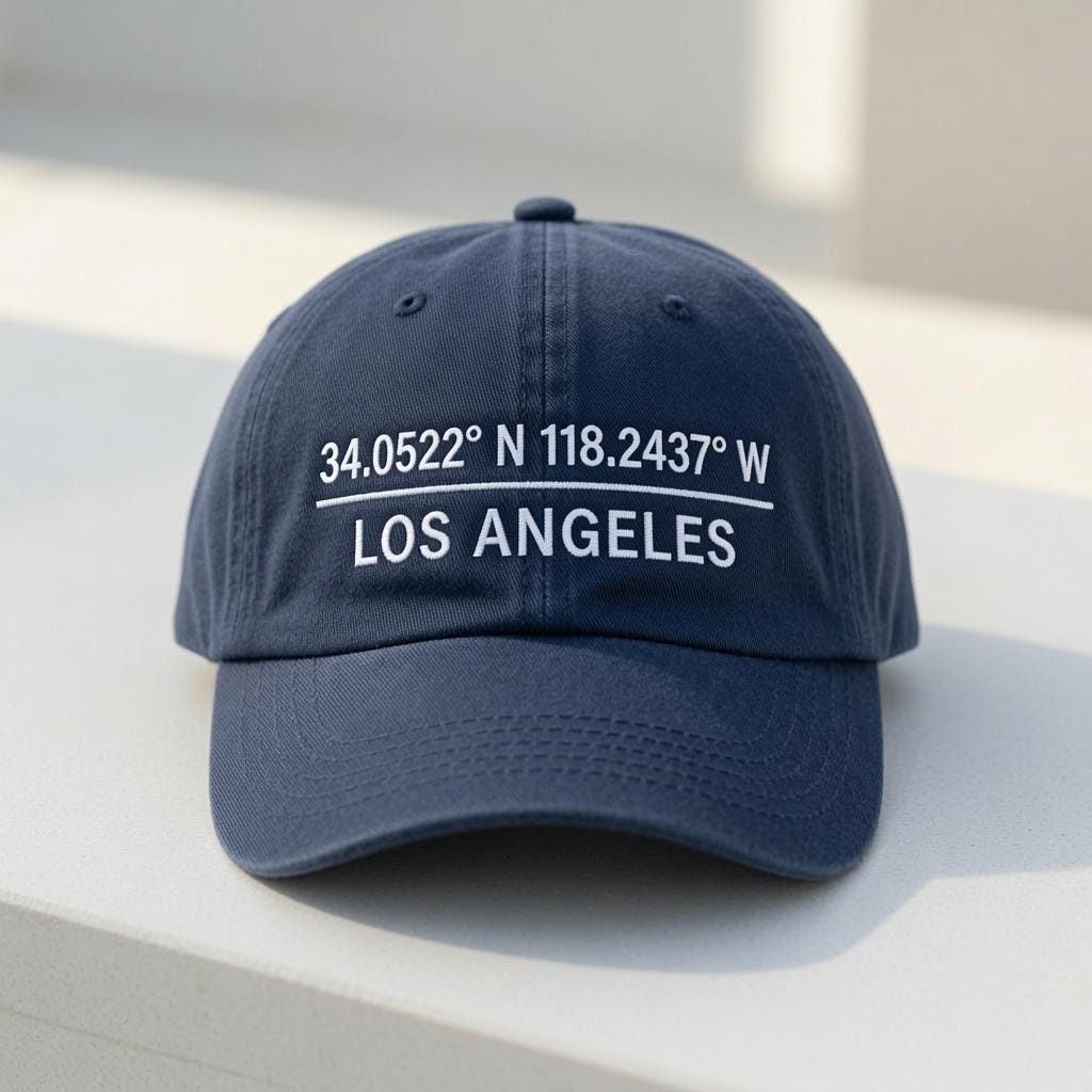 Custom Coordinates Embroidered Hat, Personalized Location Cap, Embroidered City Cap, Travel Memory Hat, Special Place Gift, Geographic Hat