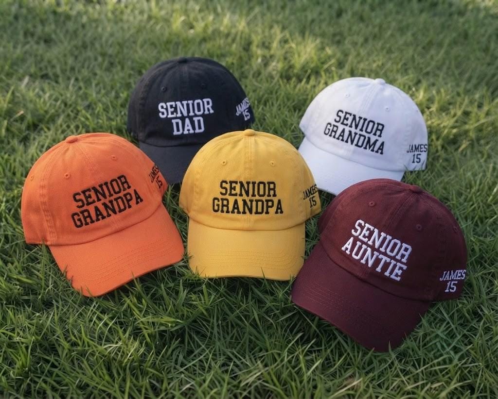 Custom Senior Family Embroidered Hat - High School Game Day Mom & Dad Cap