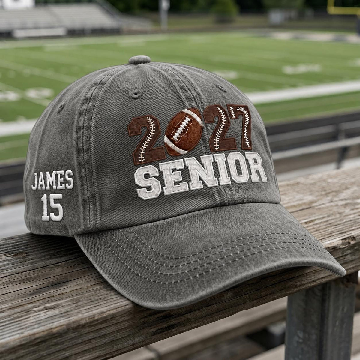 Custom 2027 Senior Football Embroidered Hat - Class of 2027 Game Day Cap