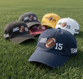 Custom Senior Football Embroidered Hat - Varsity Player Name & Number Cap