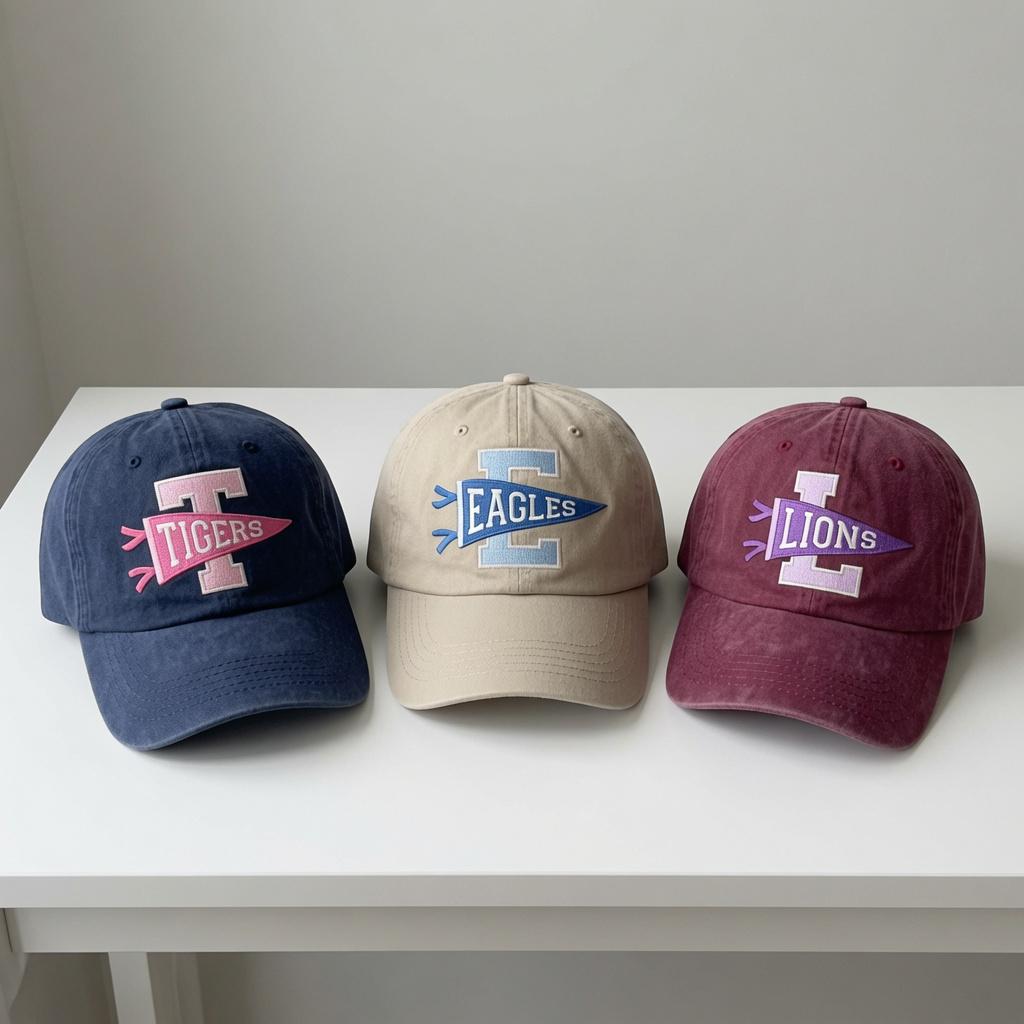 Custom Varsity Team Embroidered Hat, Personalized Baseball Mascot Cap, School Spirit Gift