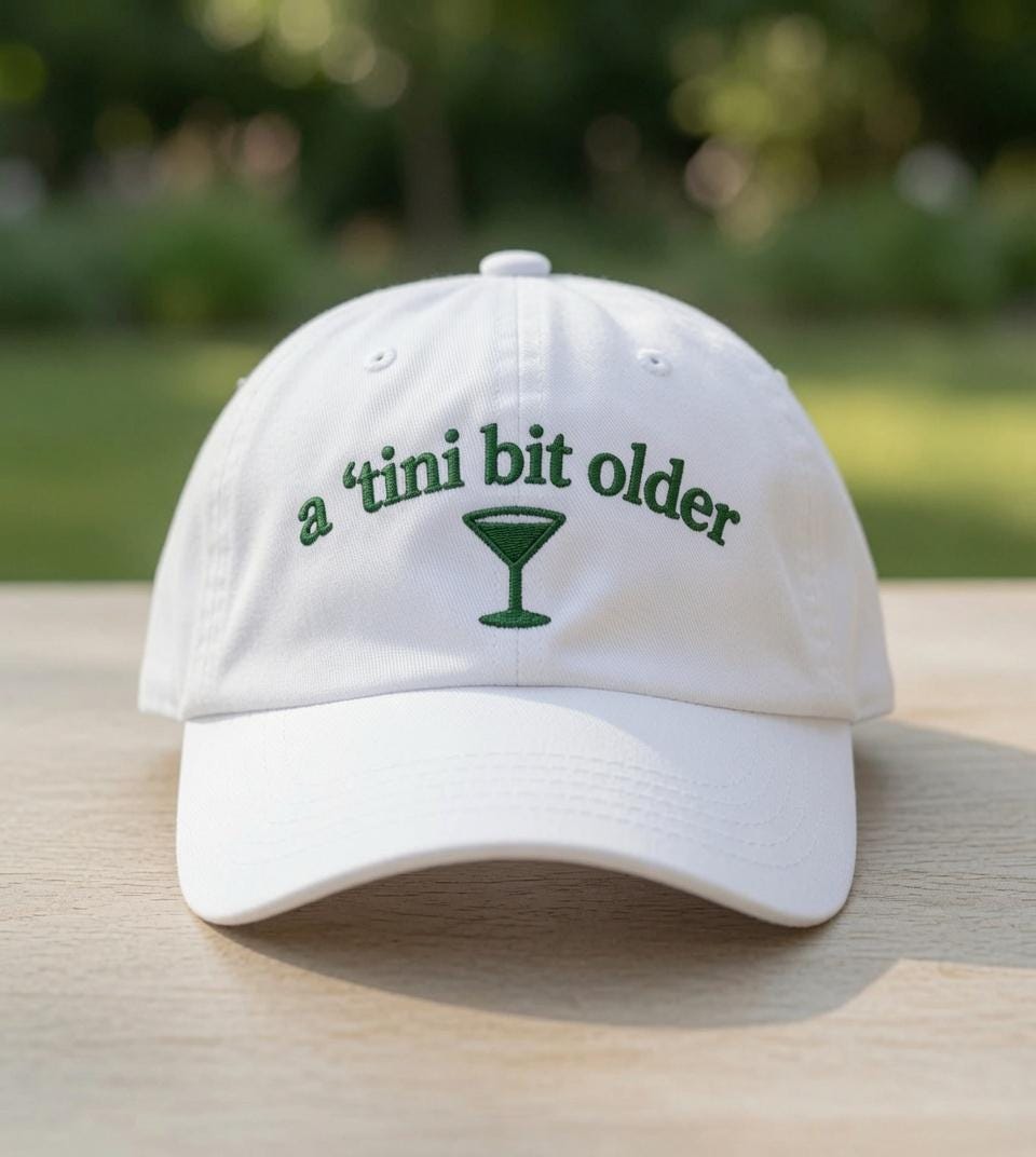 Custom A Tini Bit Tipsy Embroidered Hat, Martini Birthday Group Cap, 21st 30th 40th Birthday Cocktail Dad Hat, Bachelorette Party Cap