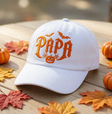 Halloween Mama & Papa Embroidered Hat - Spooky Pumpkin Fall Parent Cap