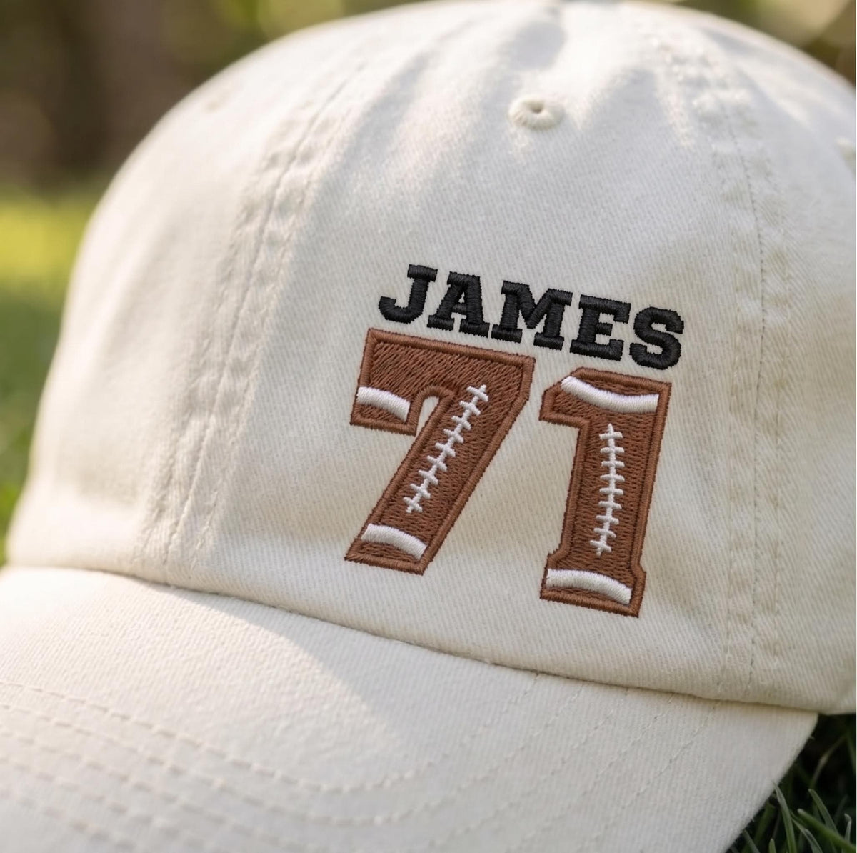 Custom Football Number Hat, Personalized Jersey Number Cap, Embroidered Name Number Dad Hat, Football Player Gift, Team Spirit Baseball Cap