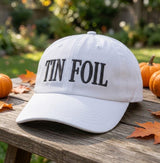 Tin Foil Embroidered Hat, Funny Tin Foil Hat Meme Baseball Cap, Conspiracy Theory Vintage Washed Cotton Dad Hat, Sarcastic Humor Gift