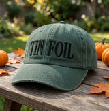 Tin Foil Embroidered Hat, Funny Tin Foil Hat Meme Baseball Cap, Conspiracy Theory Vintage Washed Cotton Dad Hat, Sarcastic Humor Gift