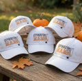 Custom Spooky Mama Embroidered Hat, Personalized Halloween Mom White Baseball Cap, Cute Spider Web Dad Hat, Spooky Season Gift for Her