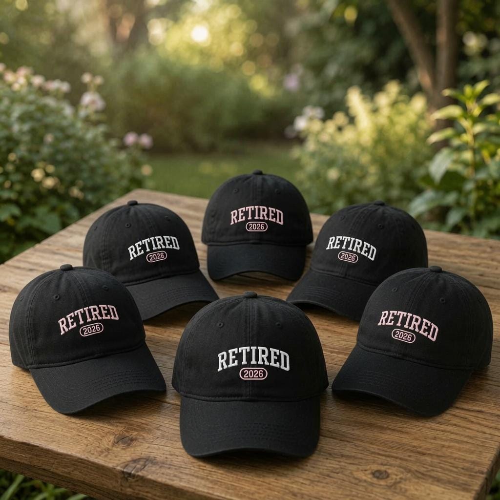 Personalized Retirement 2026 Embroidered Hat, Custom Retired Baseball Cap, Retirement Gift