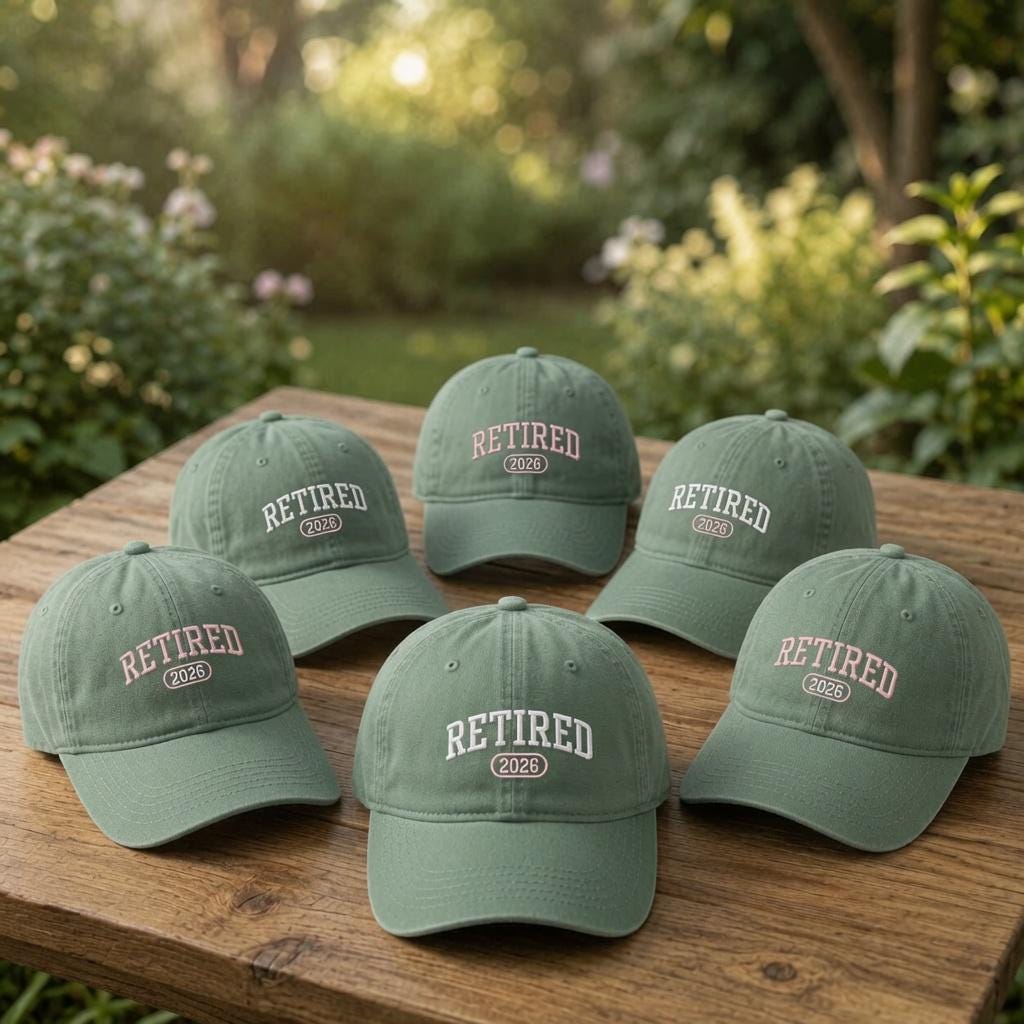 Personalized Retirement 2026 Embroidered Hat, Custom Retired Baseball Cap, Retirement Gift
