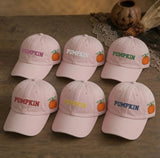 Personalized Pumpkin Halloween Embroidered Hat, Custom Matching Fall Baseball Cap, Family Gift