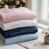 Custom Bible Verse Embroidered Sweatshirt, Personalized Religious Scripture Crewneck