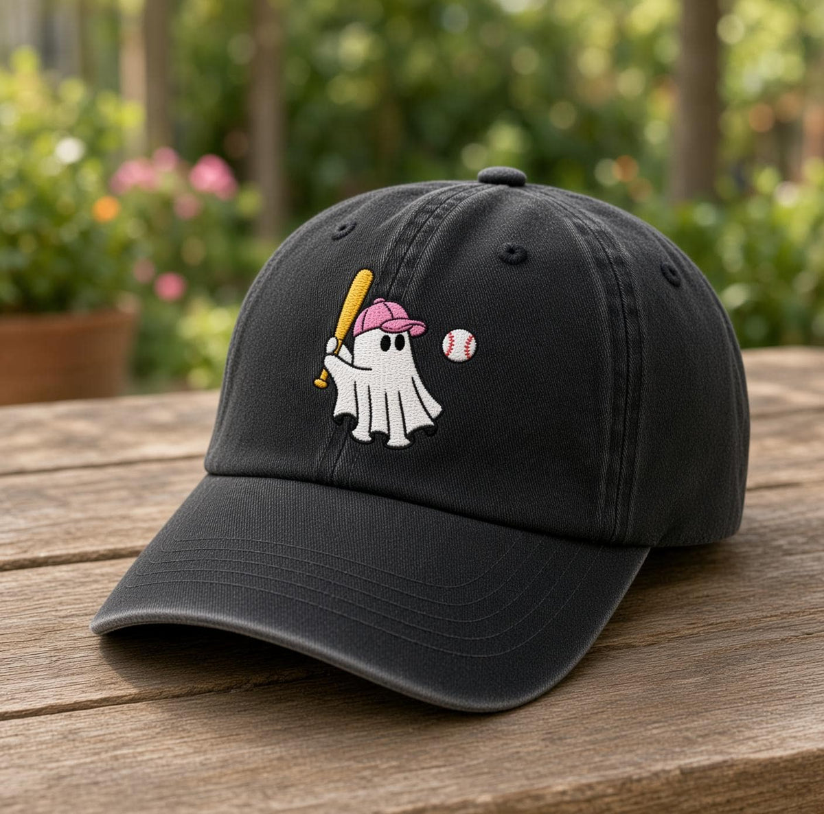 Custom Sports Ghost Embroidered Hat, Funny Halloween Basketball Tennis Baseball Dad Hat, Spooky Season Baseball Cap, Halloween Sports Gift